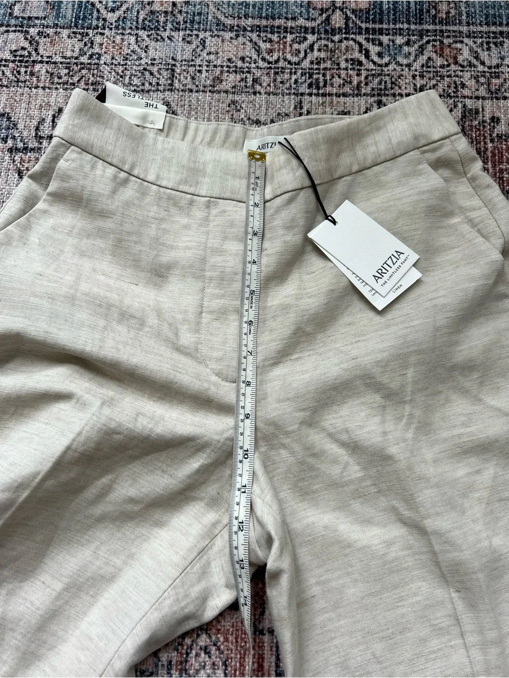 Aritzia The Limitless Pant Linen NWT Natural Ecru Wide Leg Size 6